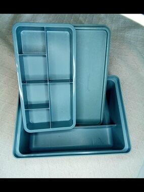 3pc Tupperware Stow-n-Go Tuppercraft Storage Organizer Sewing Craft Jewelry Tray